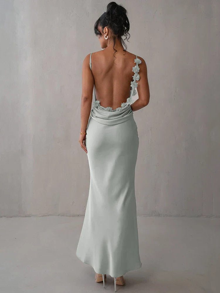 Robe Longue avec Col Bénitier pour Femme