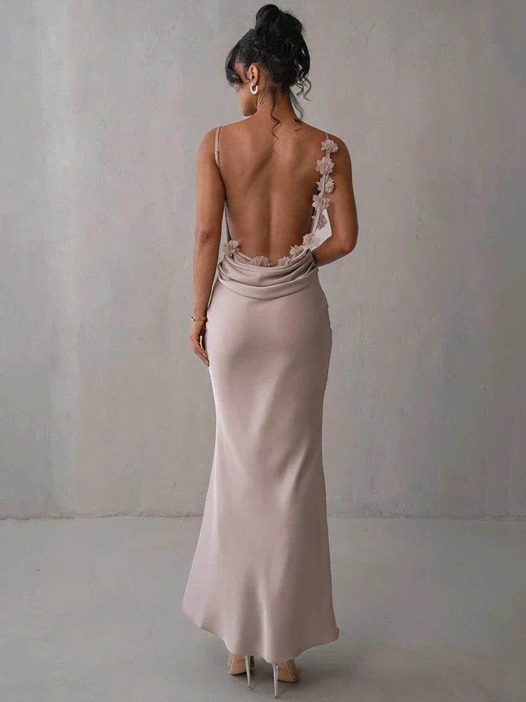 Robe Longue avec Col Bénitier pour Femme