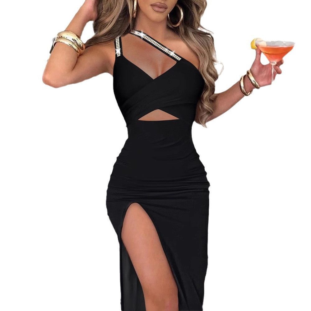 Robe Longue avec Fente et Détails Scintillants pour Femme - View 5