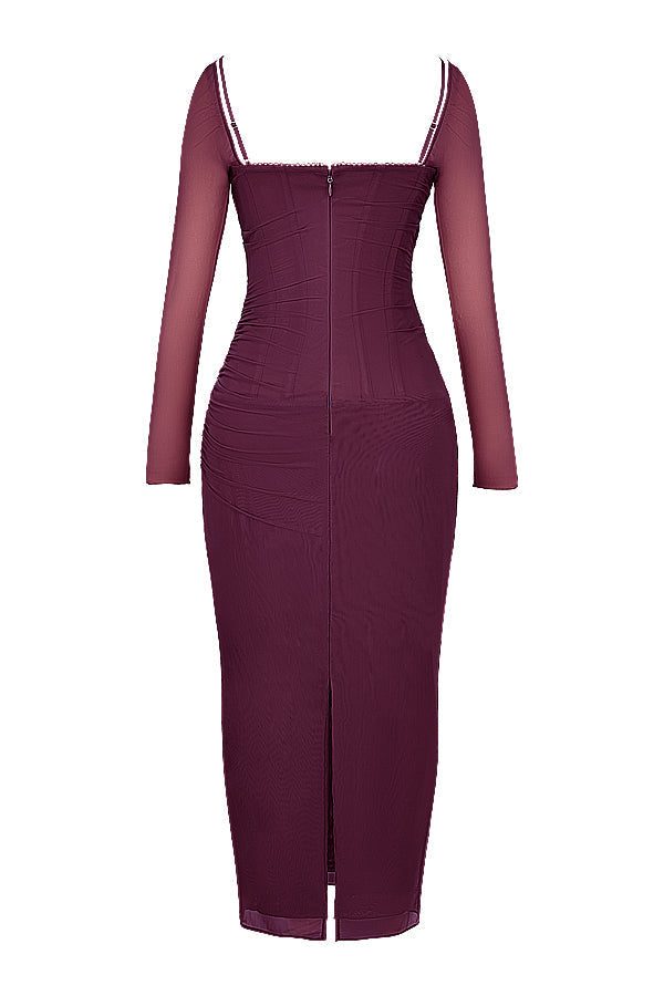 Robe Longue avec Manches Longues et Col V pour Femme - View 19