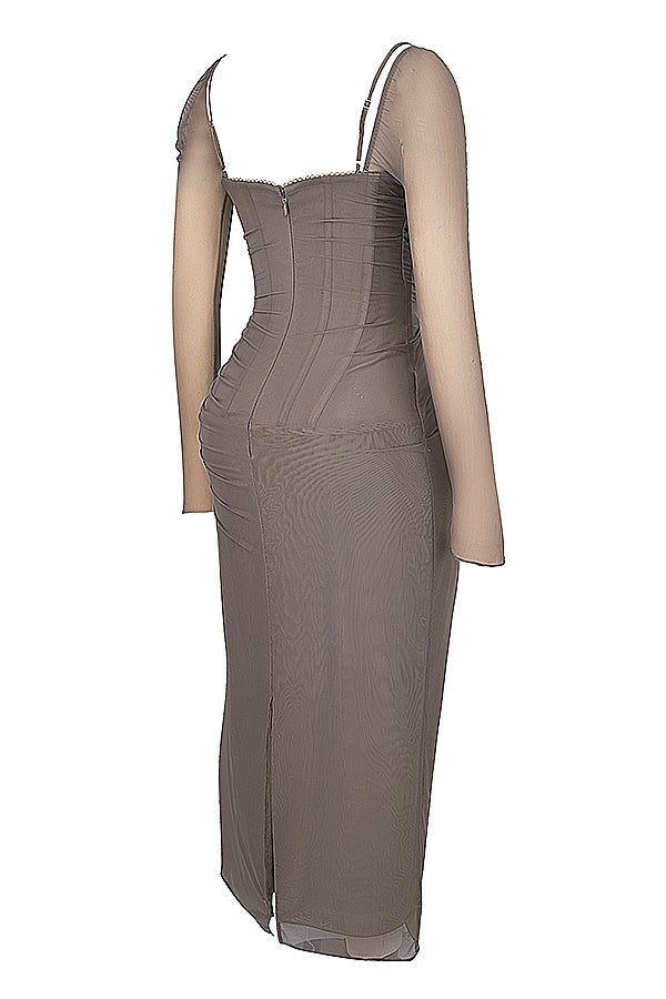 Robe Longue avec Manches Longues et Col V pour Femme - View 47
