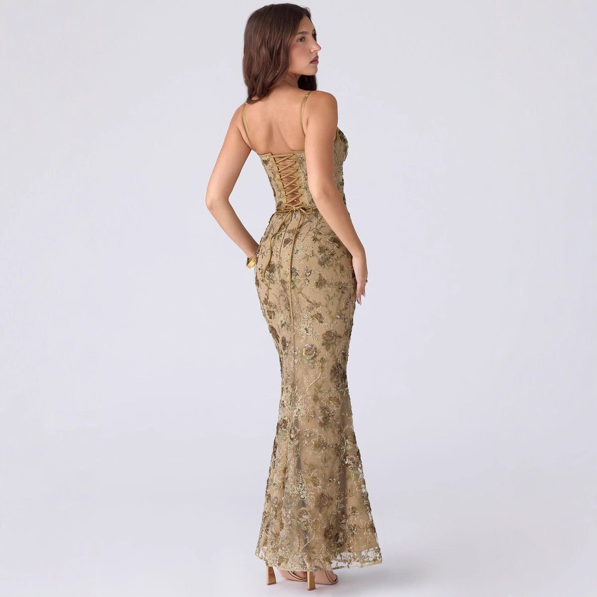 Robe Longue Brodée avec Corsage pour Femme - View 2