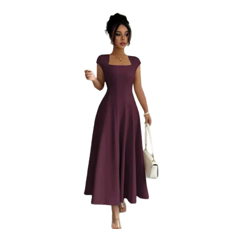Robe Longue à Col Bénitier Fluide pour Femme - View 5