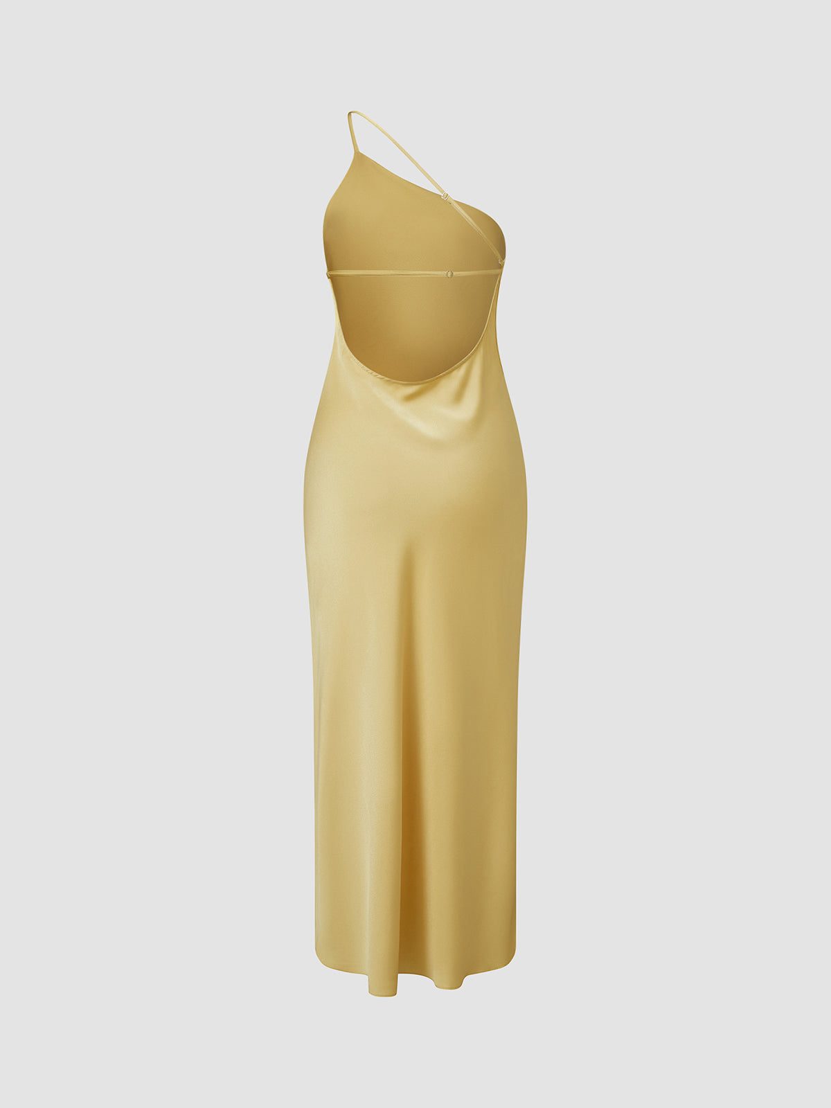 Robe Longue en Satin Dos Nu pour Femme - View 4