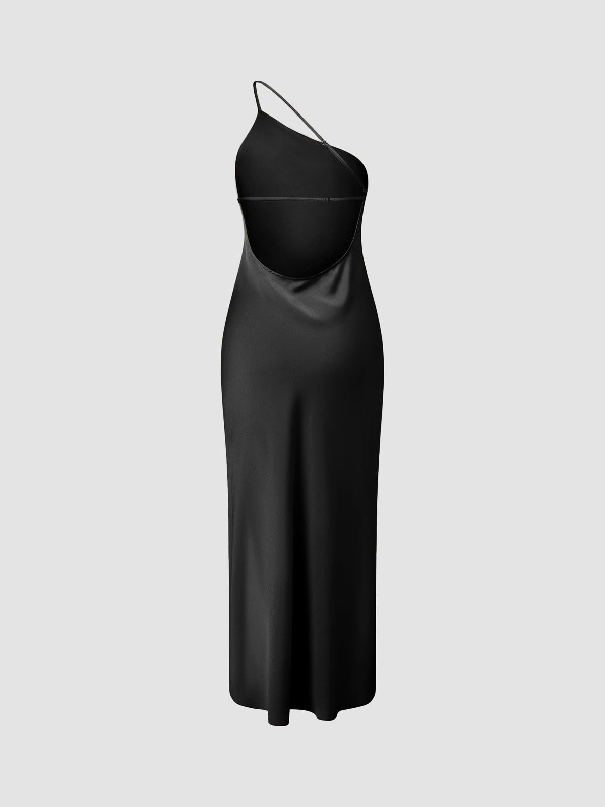 Robe Longue en Satin Dos Nu pour Femme - View 7