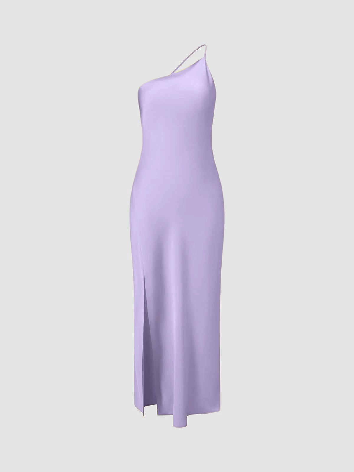 Robe Longue en Satin Dos Nu pour Femme - Violet