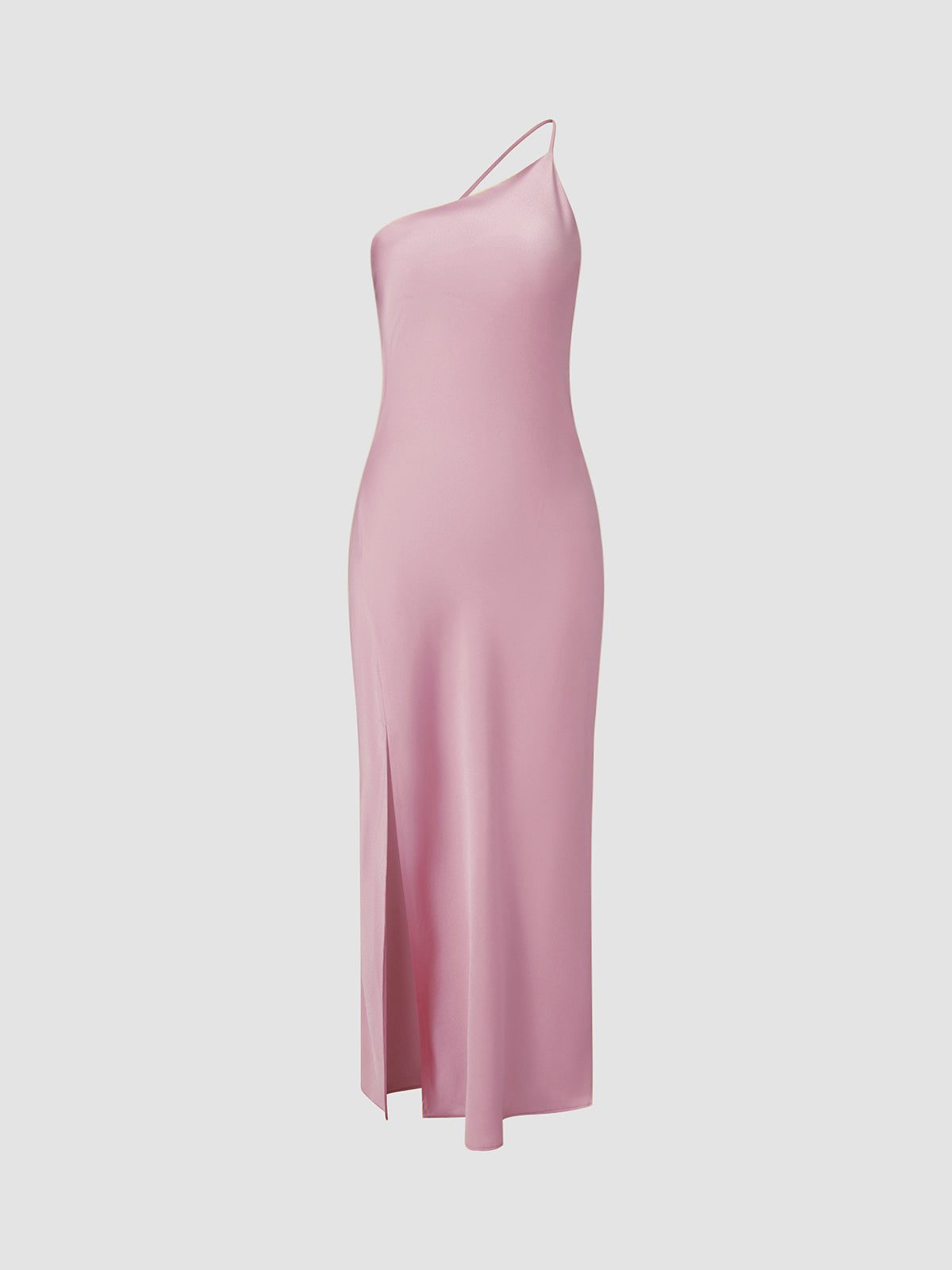 Robe Longue en Satin Dos Nu pour Femme - Rose