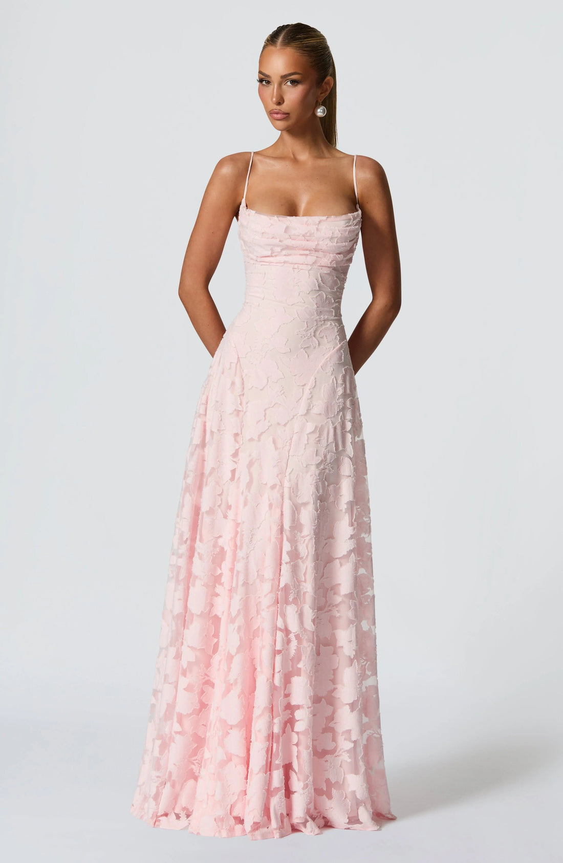 Robe Longue Fleurie avec Bretelles Fines pour Femme
