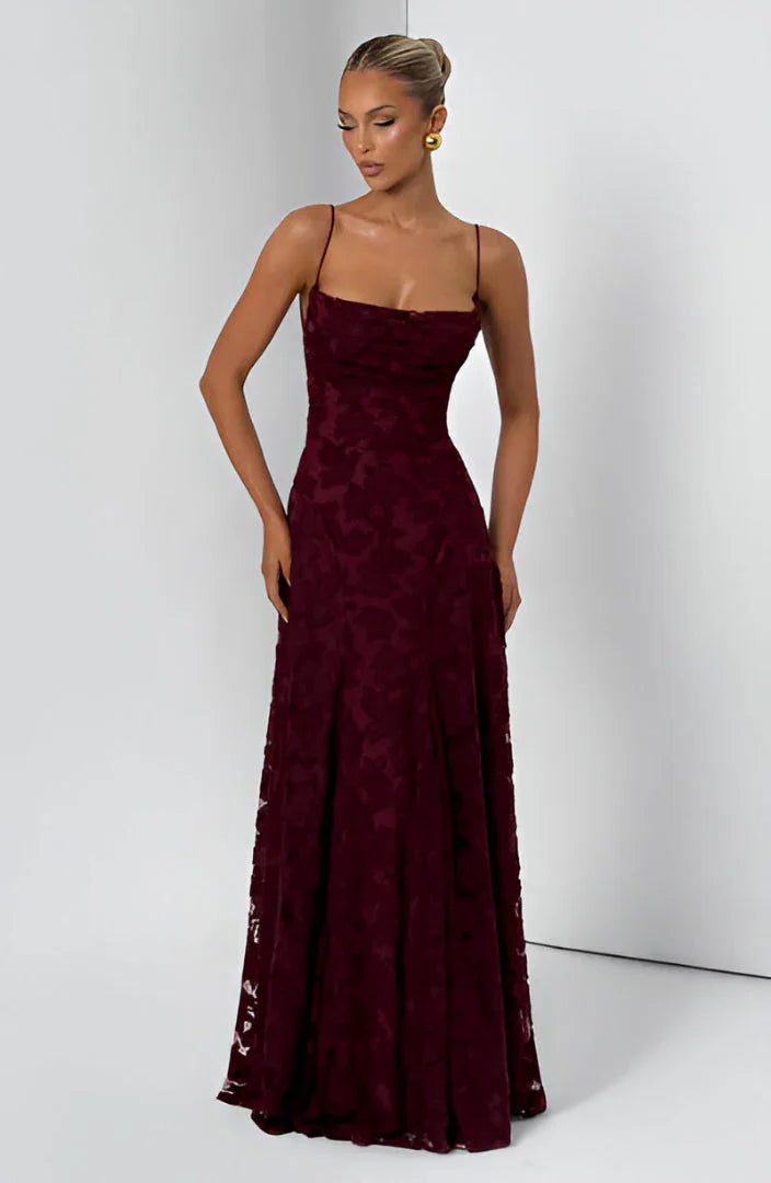 Robe Longue Fleurie avec Bretelles Fines pour Femme