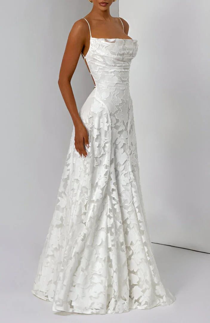 Robe Longue Fleurie avec Bretelles Fines pour Femme