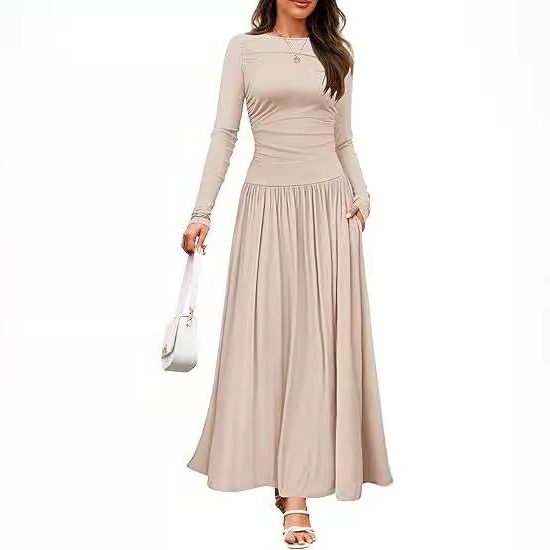 Robe Longue Manches Longues avec Poches pour Femme - View 6