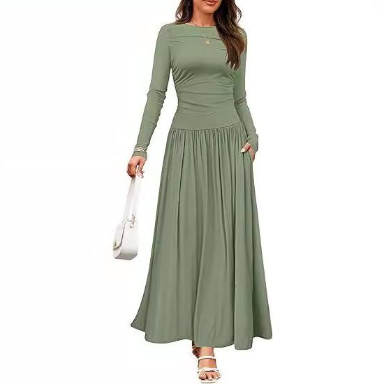 Robe Longue Manches Longues avec Poches pour Femme - View 7