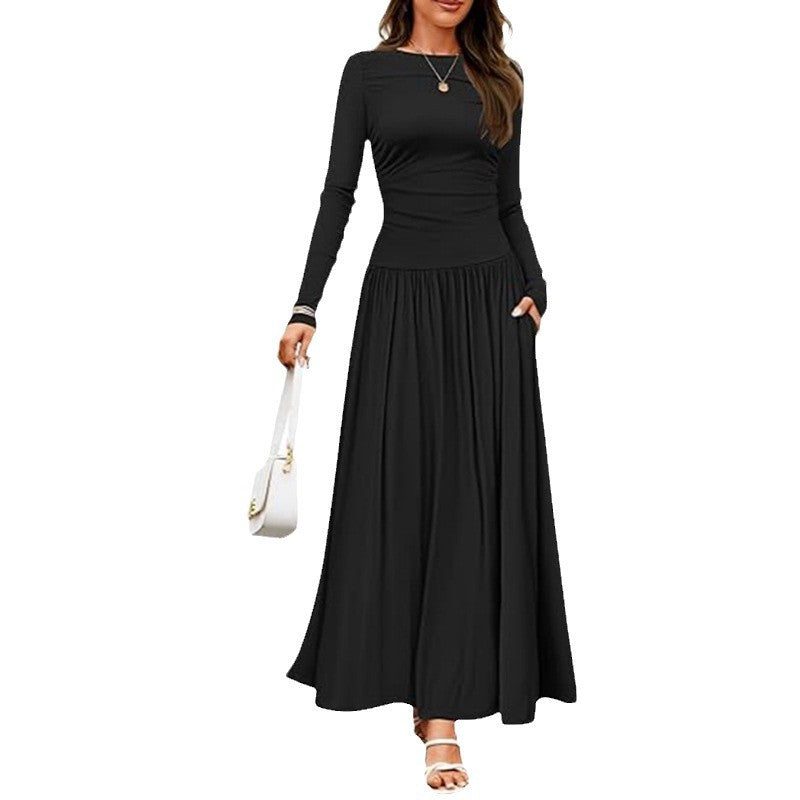 Robe Longue Manches Longues avec Poches pour Femme - View 9