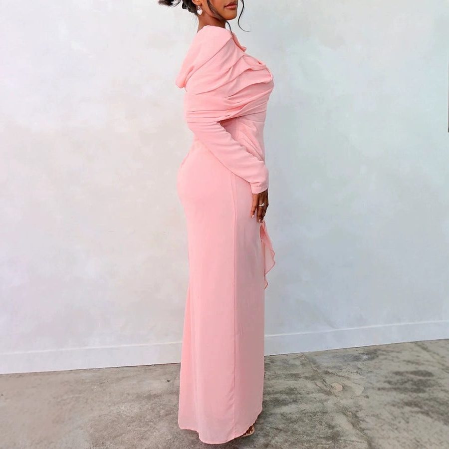 Robe Longue Manches Longues Cache-Cœur pour Femme - View 2