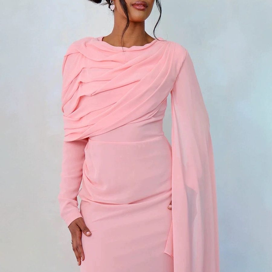 Robe Longue Manches Longues Cache-Cœur pour Femme - View 3