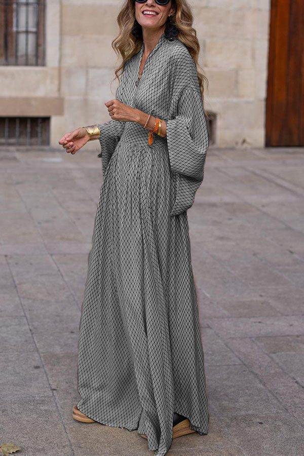 Robe Longue à Manches Évasées pour Femme