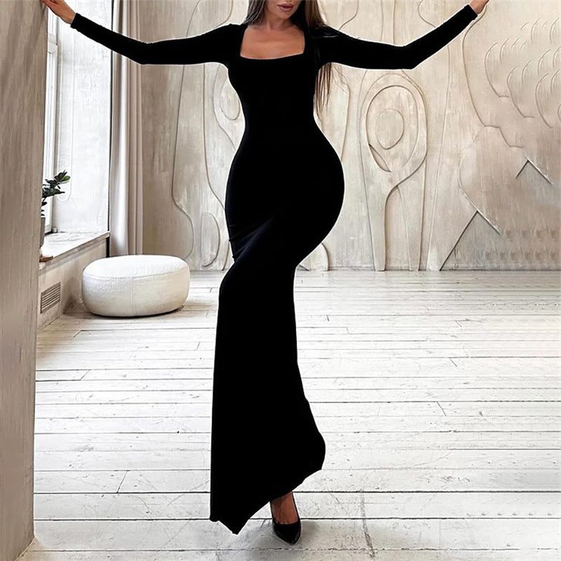 Robe Longue Moulante à Manches Longues pour Femme - View 2