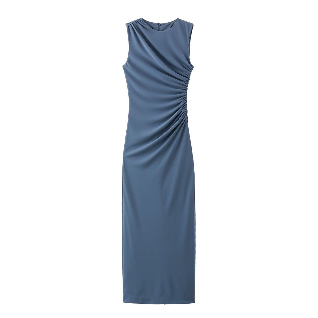 Robe Longue Moulante sans Manches Col Rond pour Femme