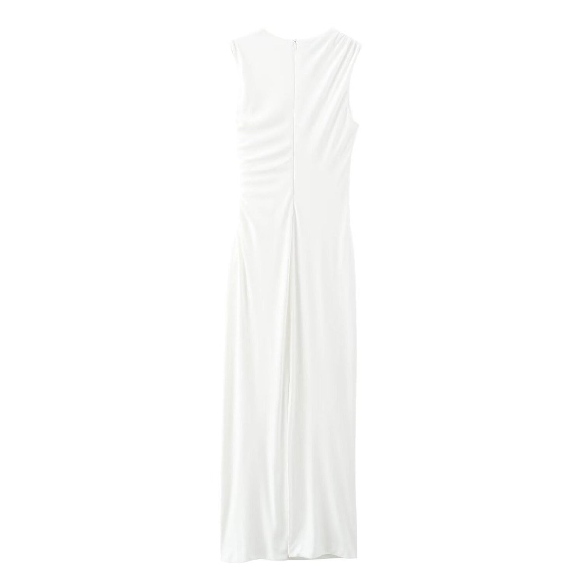 Robe Longue Moulante sans Manches Col Rond pour Femme - View 4