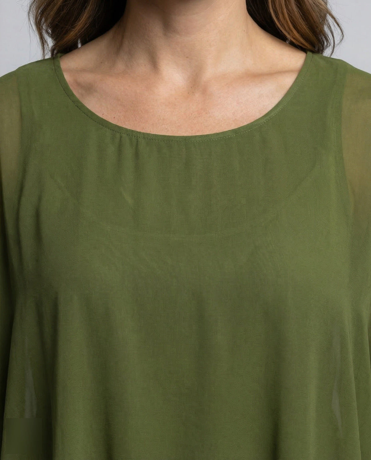 Robe Longue Mousseline à Volants pour Femme - View 3
