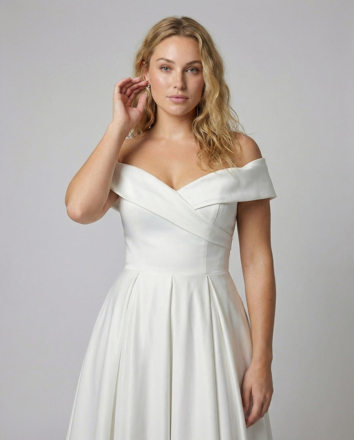 Robe Longue Épaules Dénudées avec Fente pour Femme - View 2
