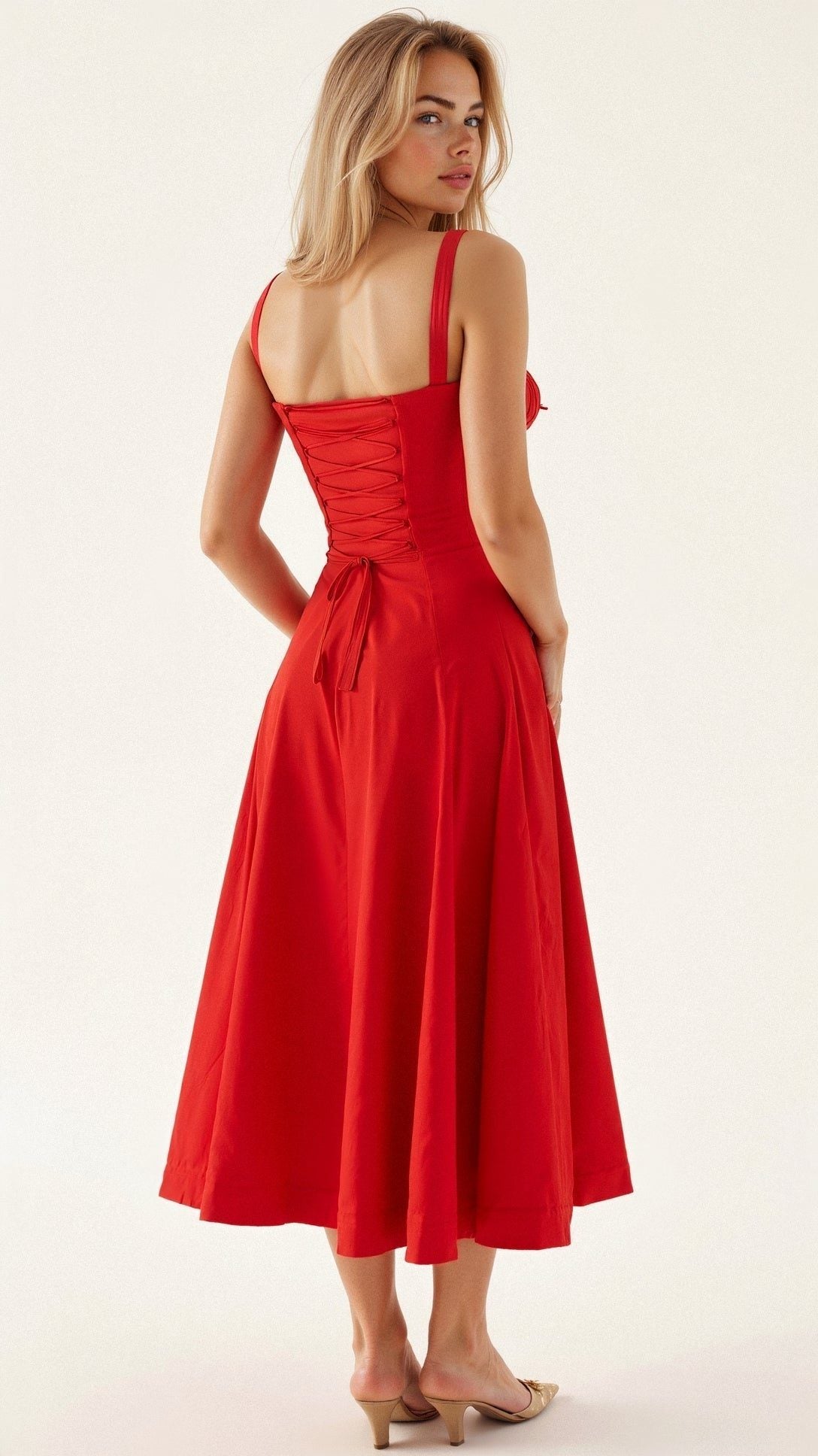 Robe Mi-Longue avec Fente pour Femme - View 2