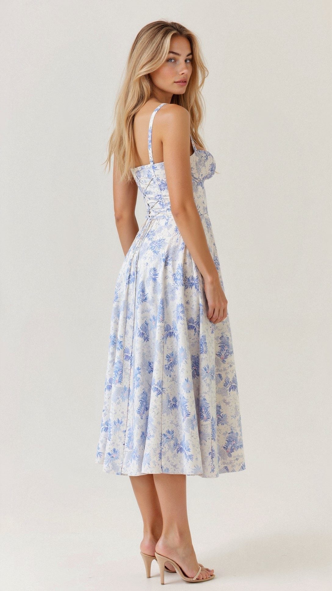 Robe Mi-Longue avec Fente pour Femme - View 4