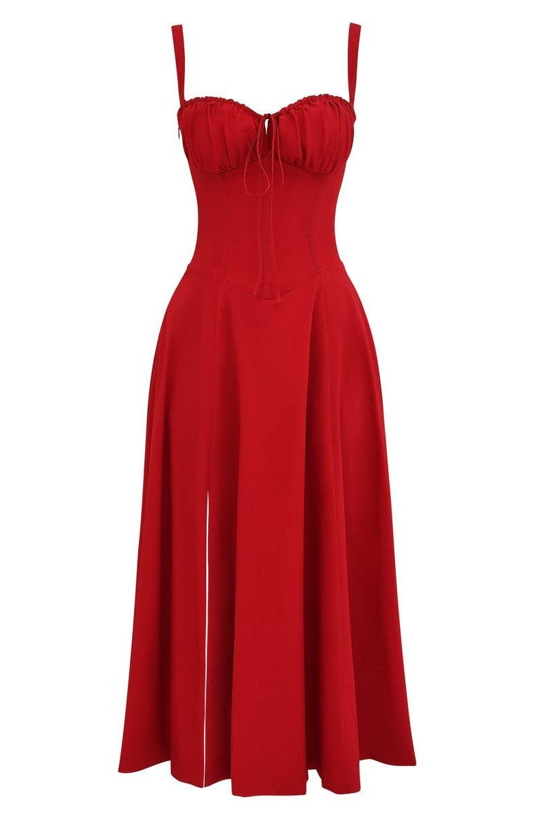 Robe Mi-Longue avec Fente pour Femme - View 7