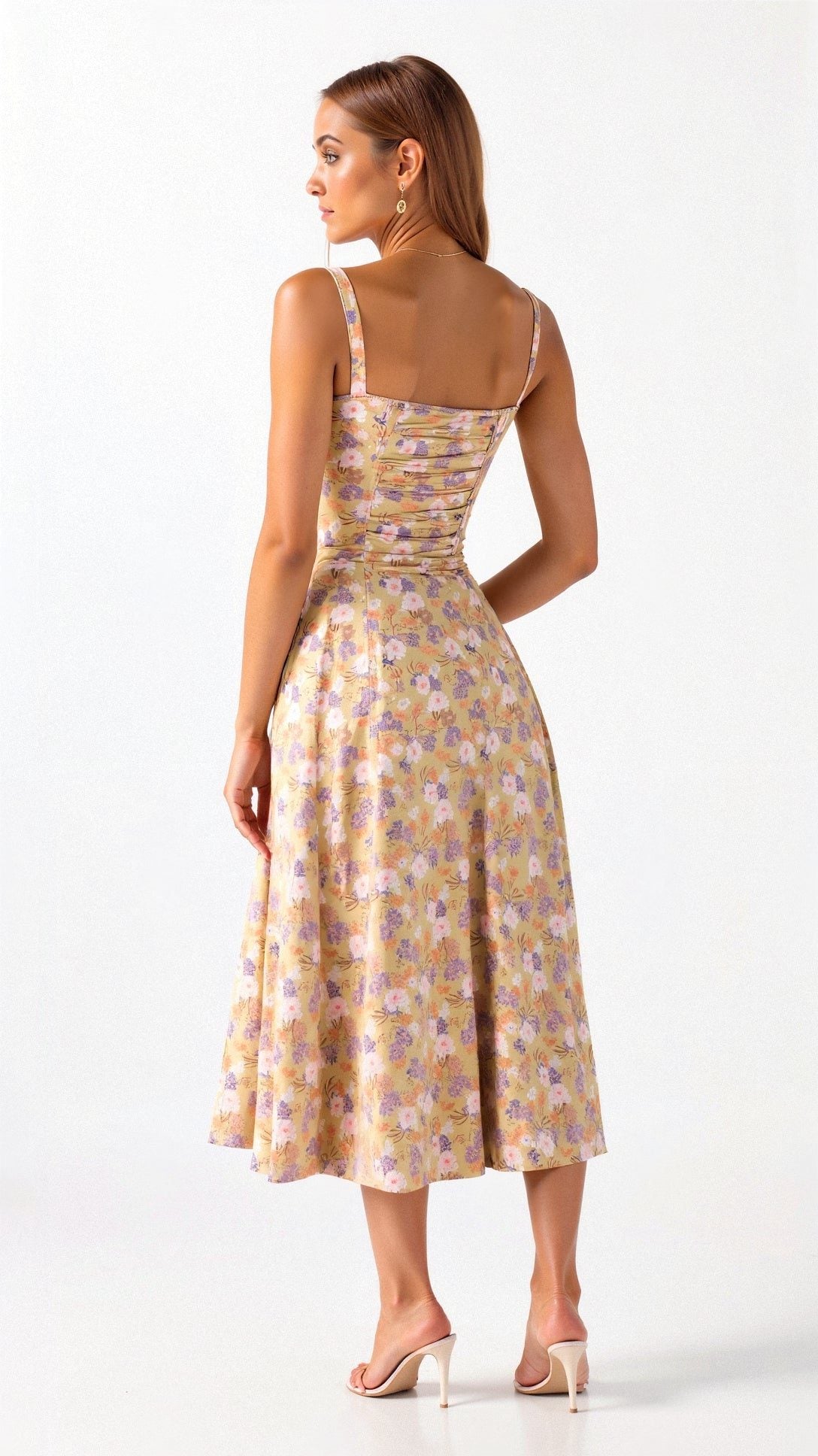 Robe Mi-Longue avec Fente pour Femme - View 13