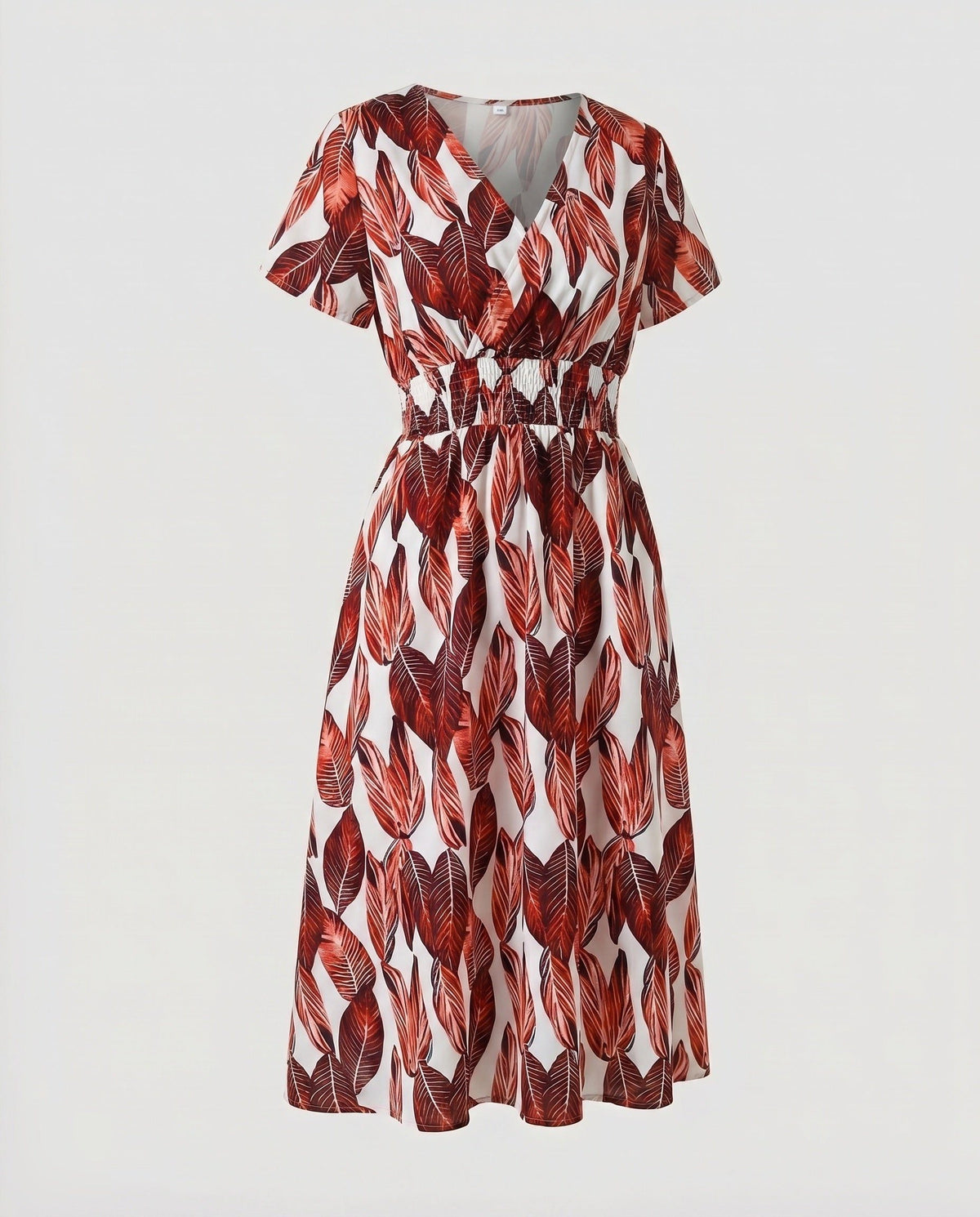 Robe Mi-Longue Ligne A Col V pour Femme - Gris