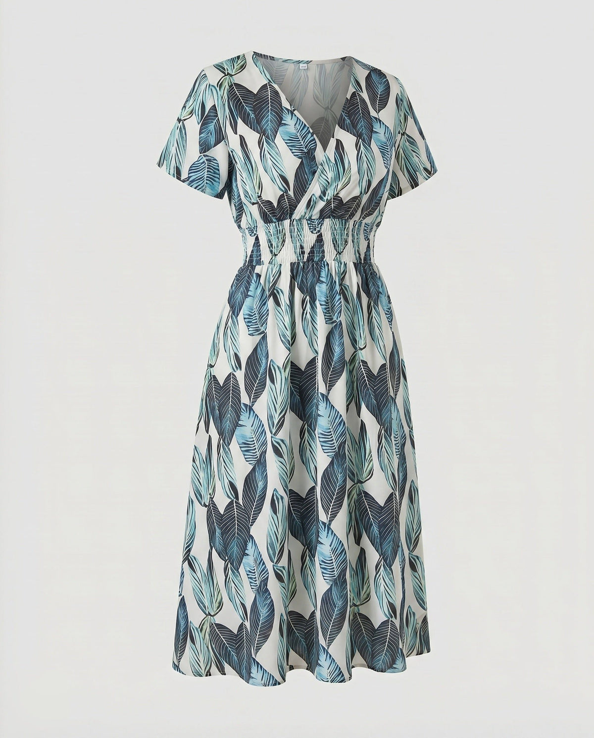 Robe Mi-Longue Ligne A Col V pour Femme - Argent