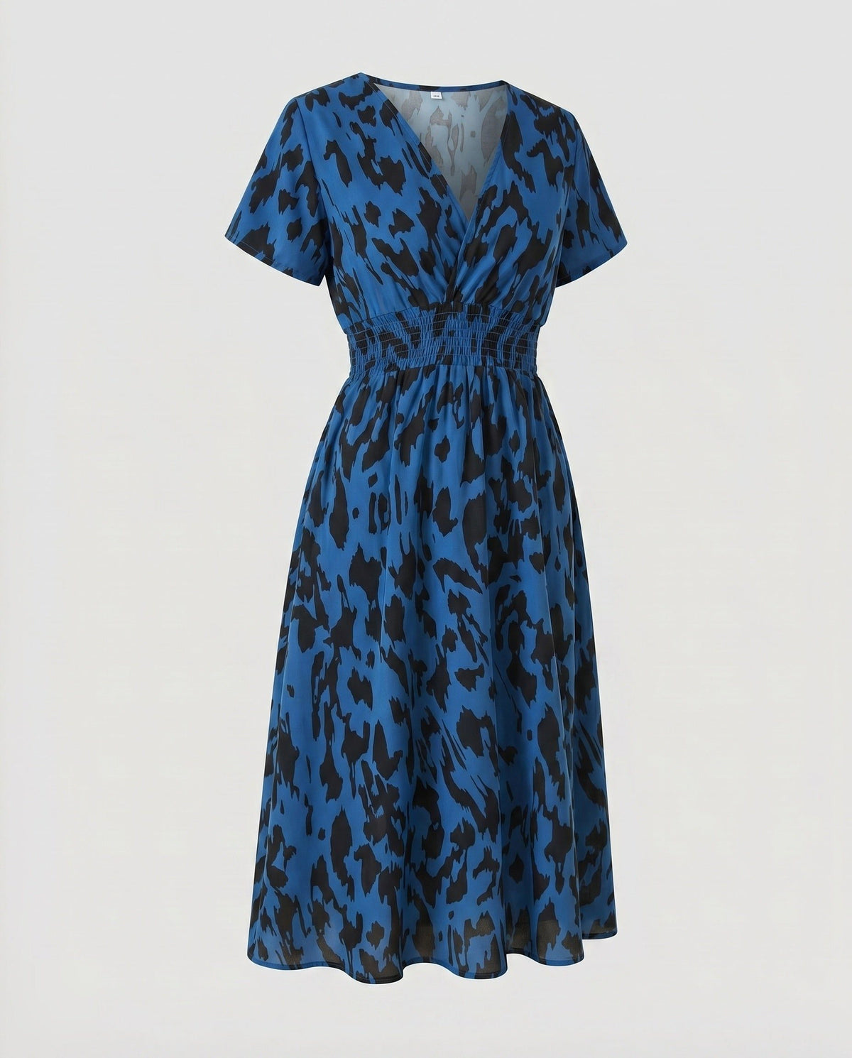 Robe Mi-Longue Ligne A Col V pour Femme - Orange