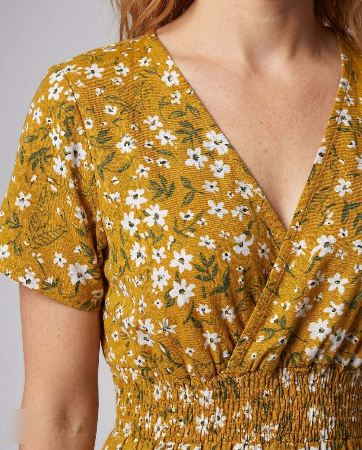 Robe Mi-Longue Ligne A Col V pour Femme - View 3