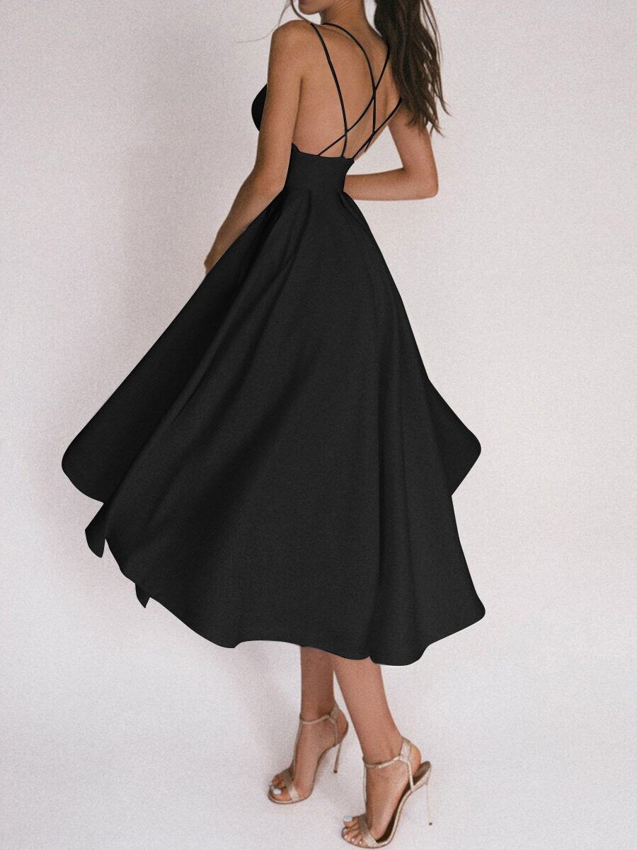 Robe Midi avec Col V et Bretelles Fines pour Femme - View 10