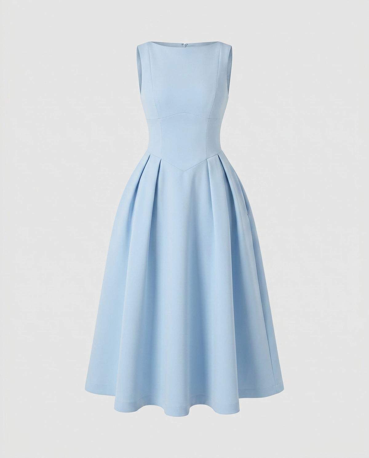 Robe Midi Évasée sans Manches pour Femme - Bleu
