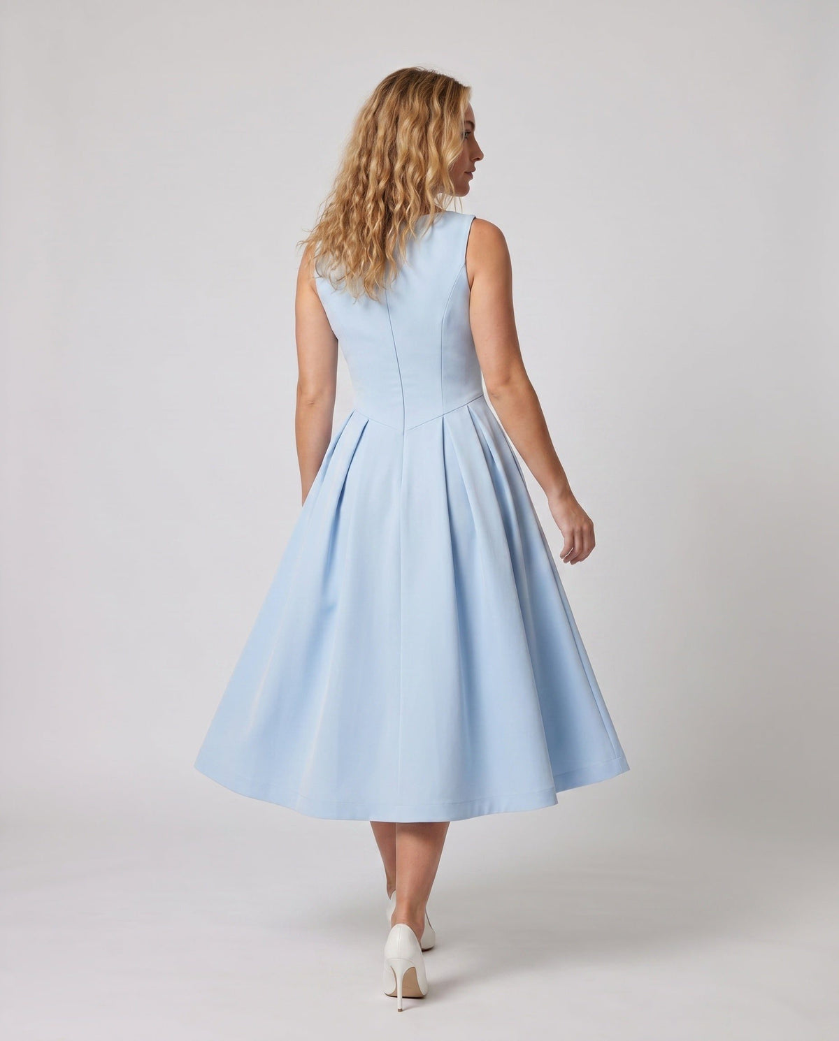 Robe Midi Évasée sans Manches pour Femme - View 4