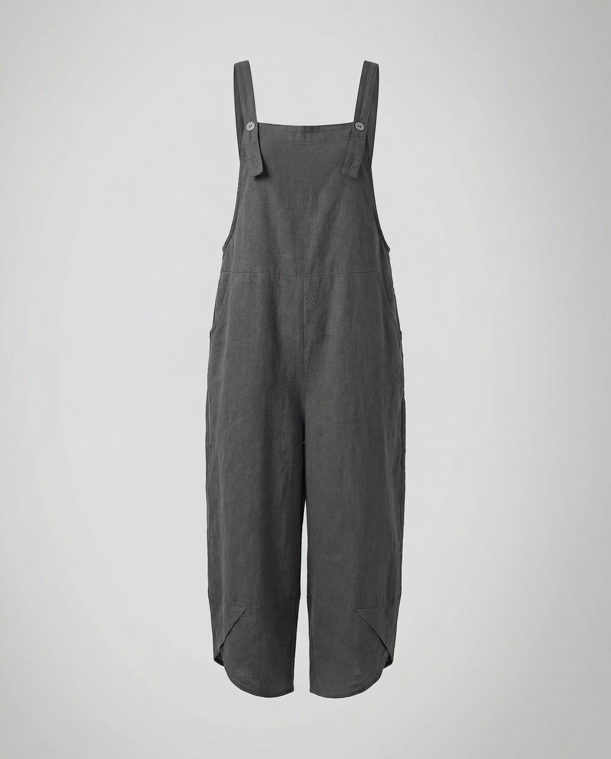 Salopette Large en Lin pour Femme - Gris