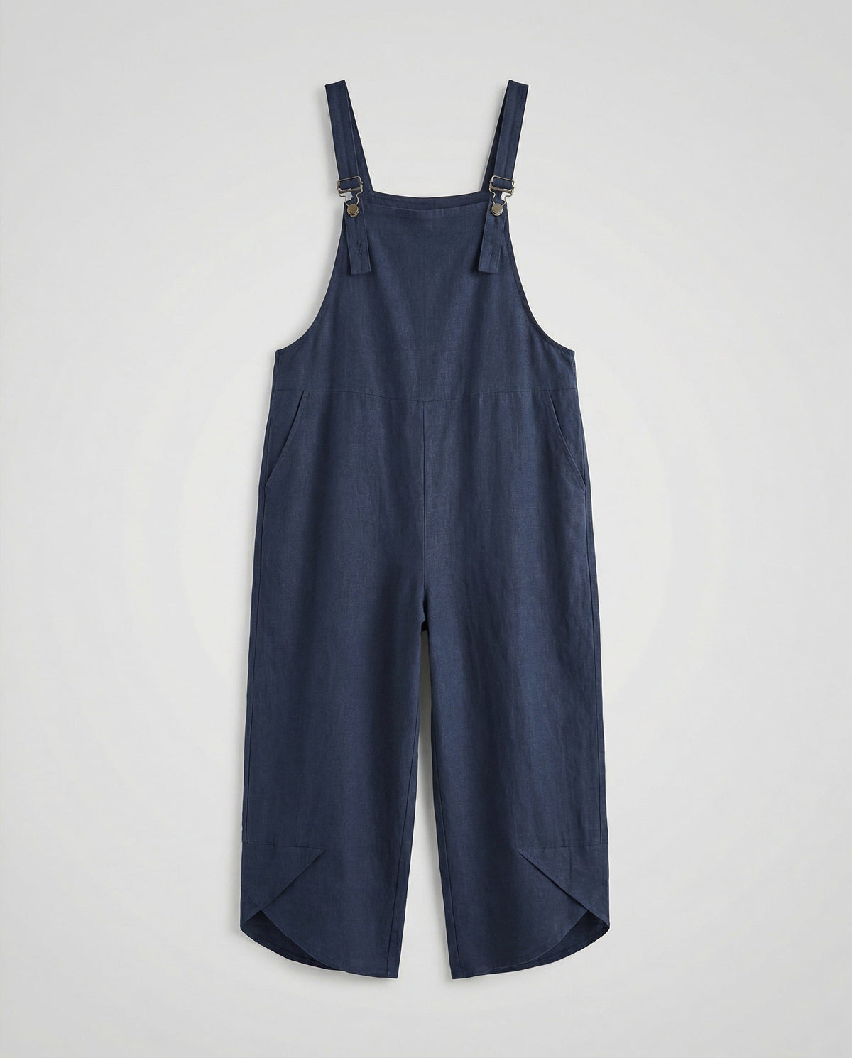 Salopette Large en Lin pour Femme - Bleu foncé