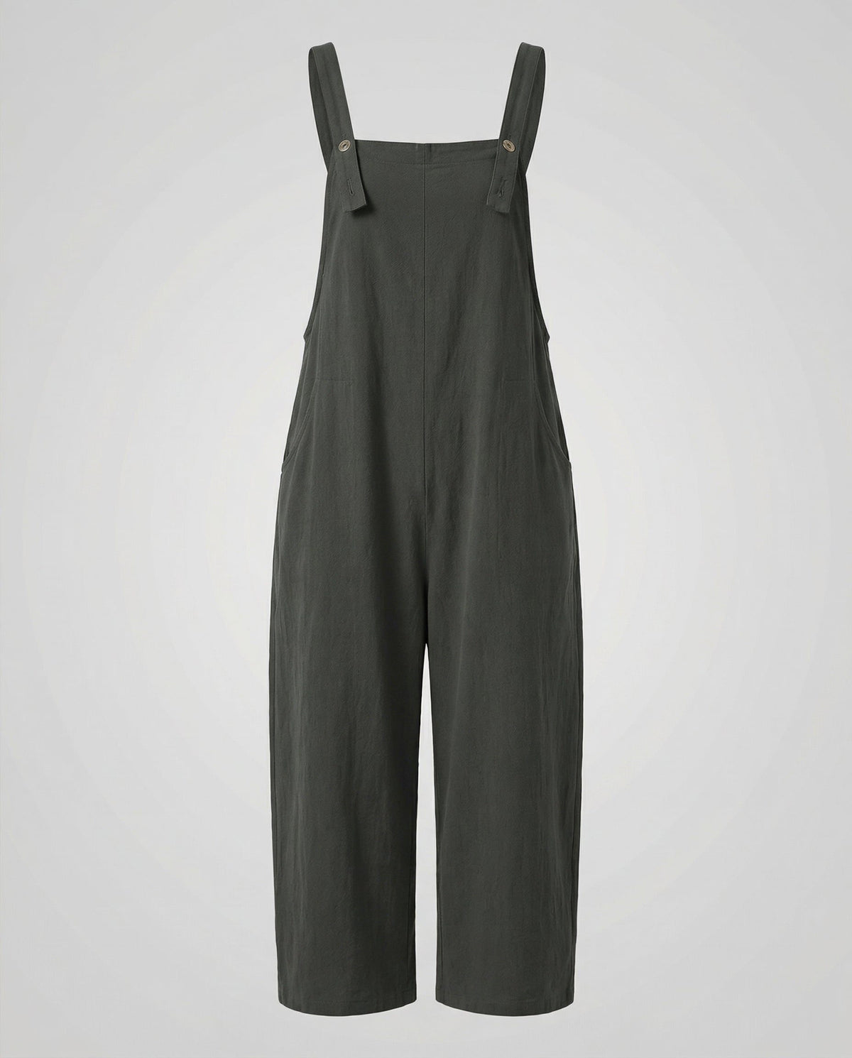 Salopette Large en Lin pour Femme - Gris foncé