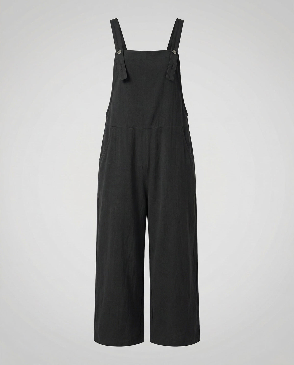 Salopette Large en Lin pour Femme - Noir