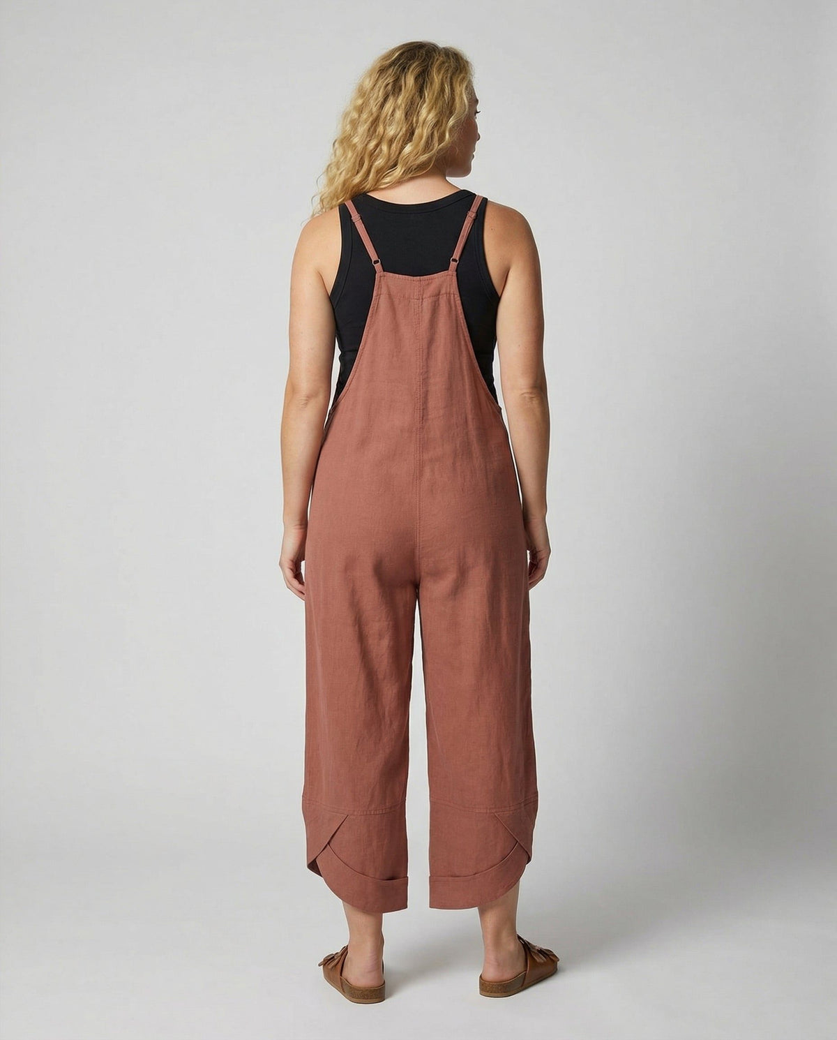 Salopette Large en Lin pour Femme - View 2