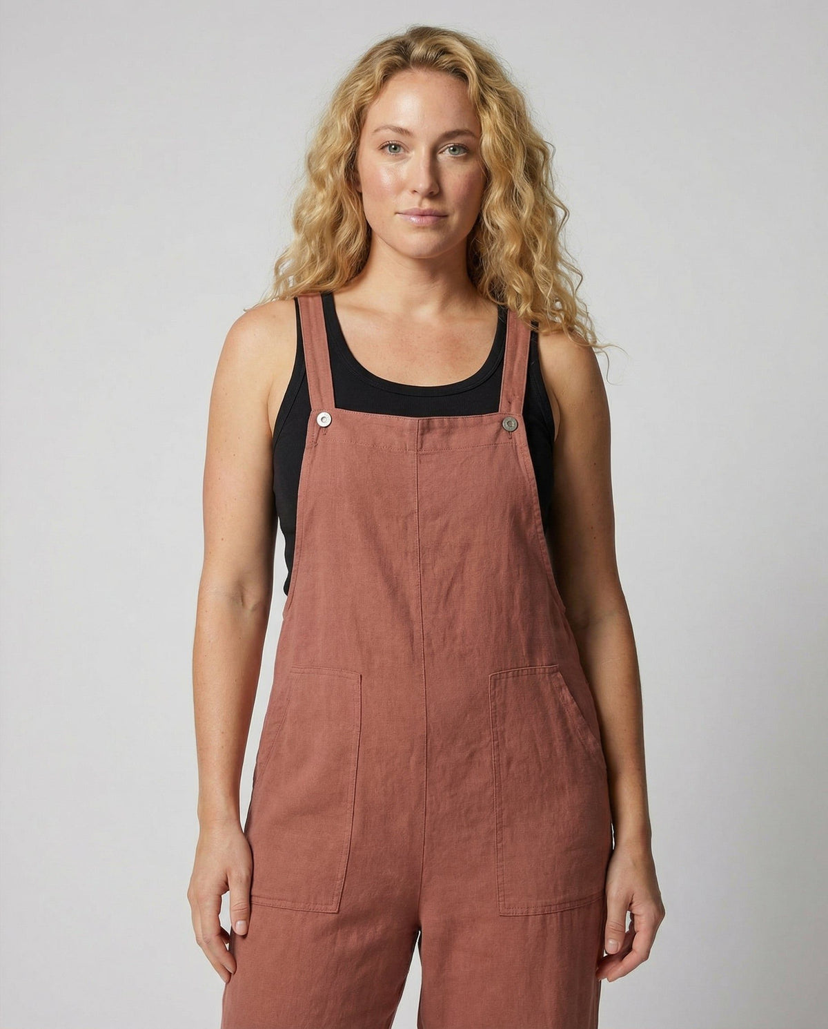 Salopette Large en Lin pour Femme - View 3