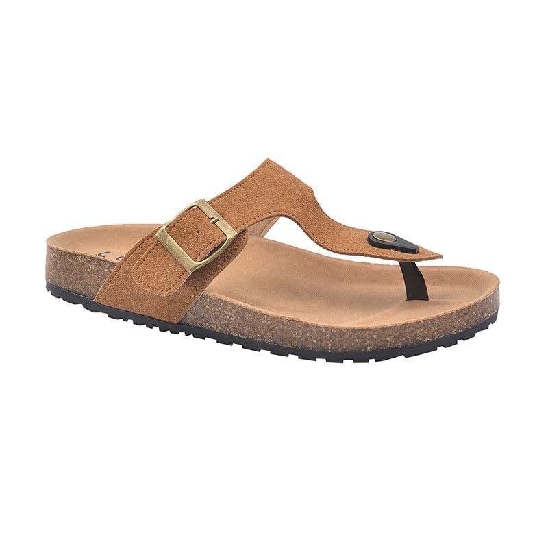 Sandales à Bout Ouvert avec Talon Bloc pour Femme - Marron clair