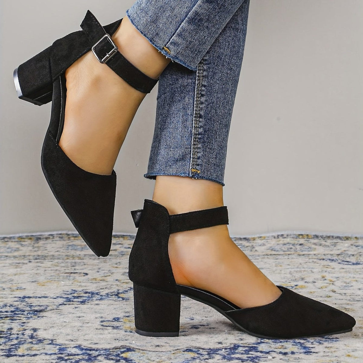 Sandales à Lacets avec Talon Bloc Ajourées pour Femme - View 10