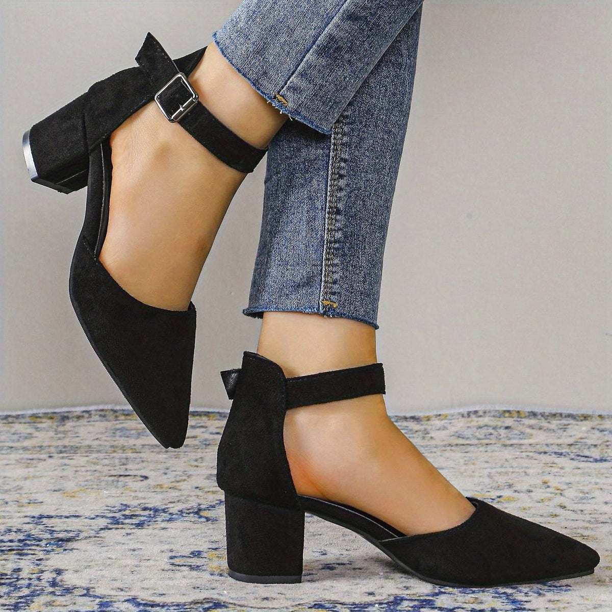 Sandales à Lacets avec Talon Bloc Ajourées pour Femme - View 2