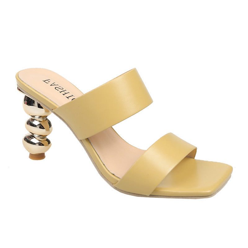 Sandales à Talon Bombé avec Double Bride pour Femme