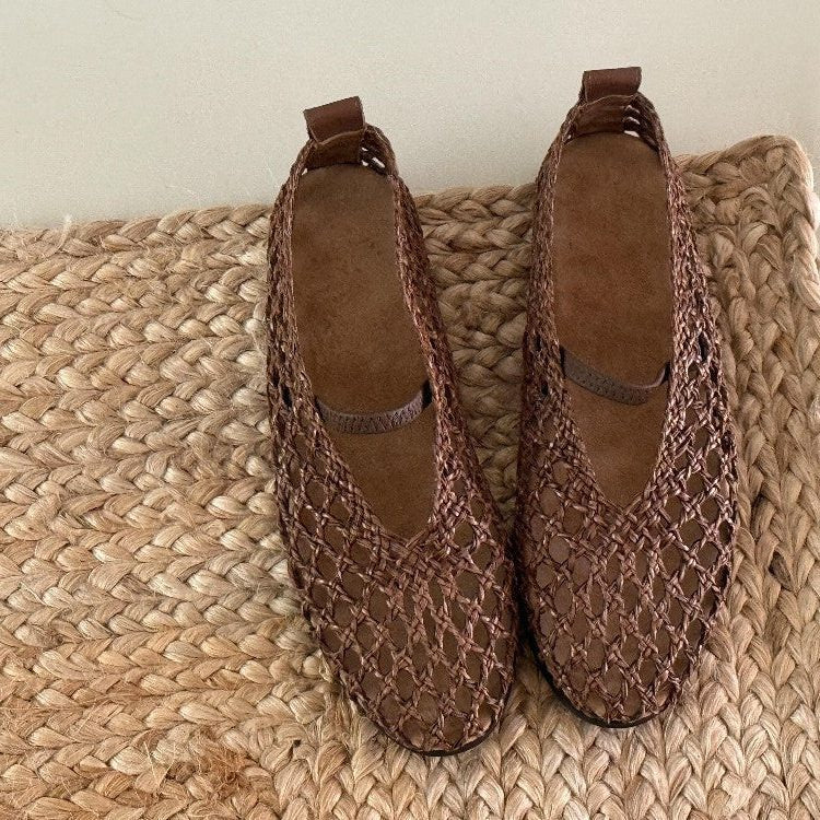 Sandales Tissées à Talon Bloc pour Femme