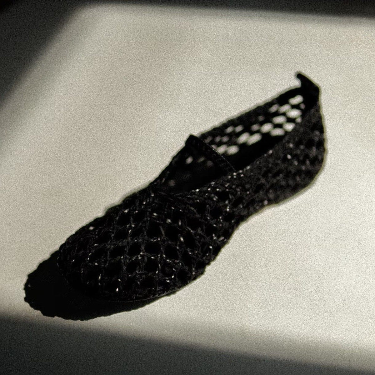 Sandales Tissées à Talon Bloc pour Femme - Noir