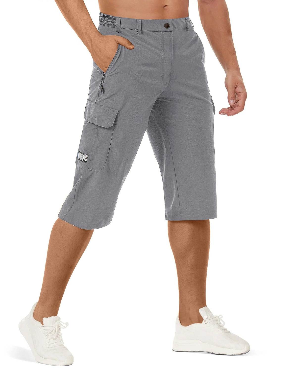 Short Cargo avec Poches Latérales pour Homme - Gris clair