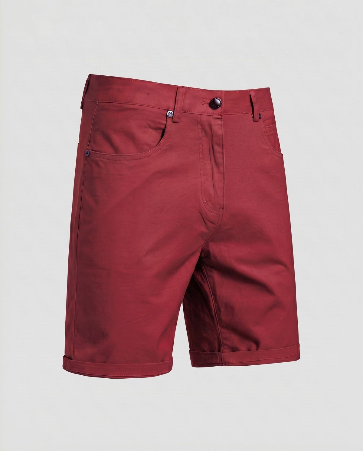 Short Chino à Revers pour Homme - Lie de vin